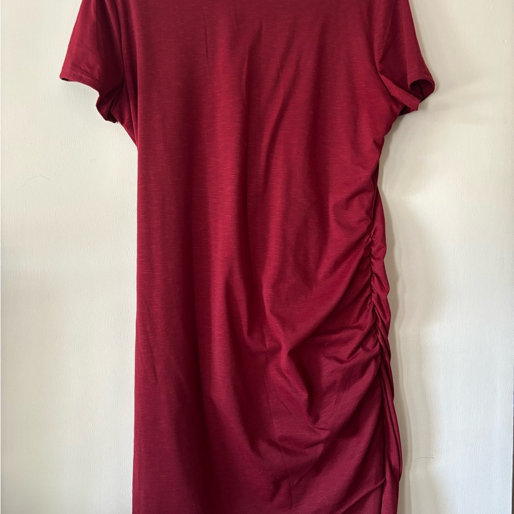 Casual Red Ruched Women's Dress